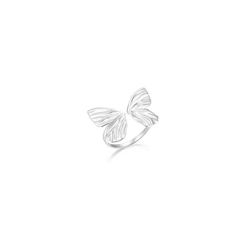 image-Fashion Butterfly Ring Adjustable Index Finger Statement Ring