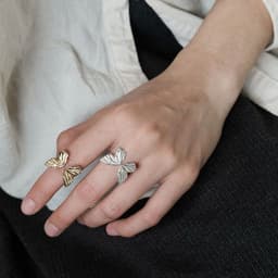image-Fashion Butterfly Ring Adjustable Index Finger Statement Ring