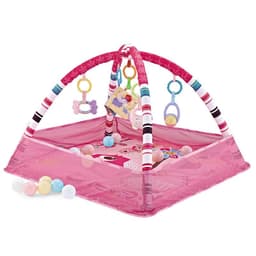 image-Baby Play Mat with Fitness Rack and Toy Fence 0-12 Months