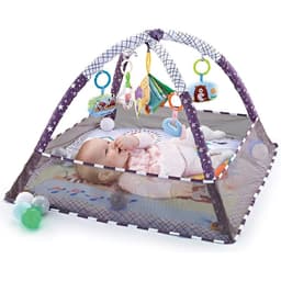 image-Baby Play Mat with Fitness Rack and Toy Fence 0-12 Months