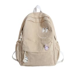 image-Corduroy Backpack Female Student Korean Style School Bag