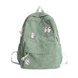 image-Corduroy Backpack Female Student Korean Style School Bag