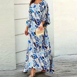 image-Women's 3D Print Casual Suit 3/4 Sleeve Top Trumpet Sleeve OS033