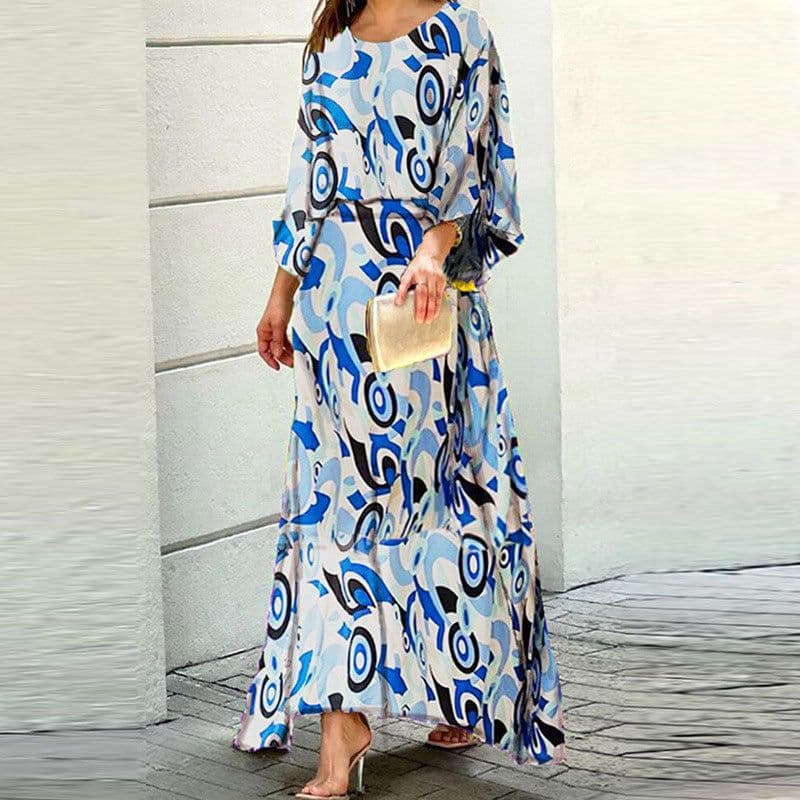 image-Women's 3D Print Casual Suit 3/4 Sleeve Top Trumpet Sleeve OS033