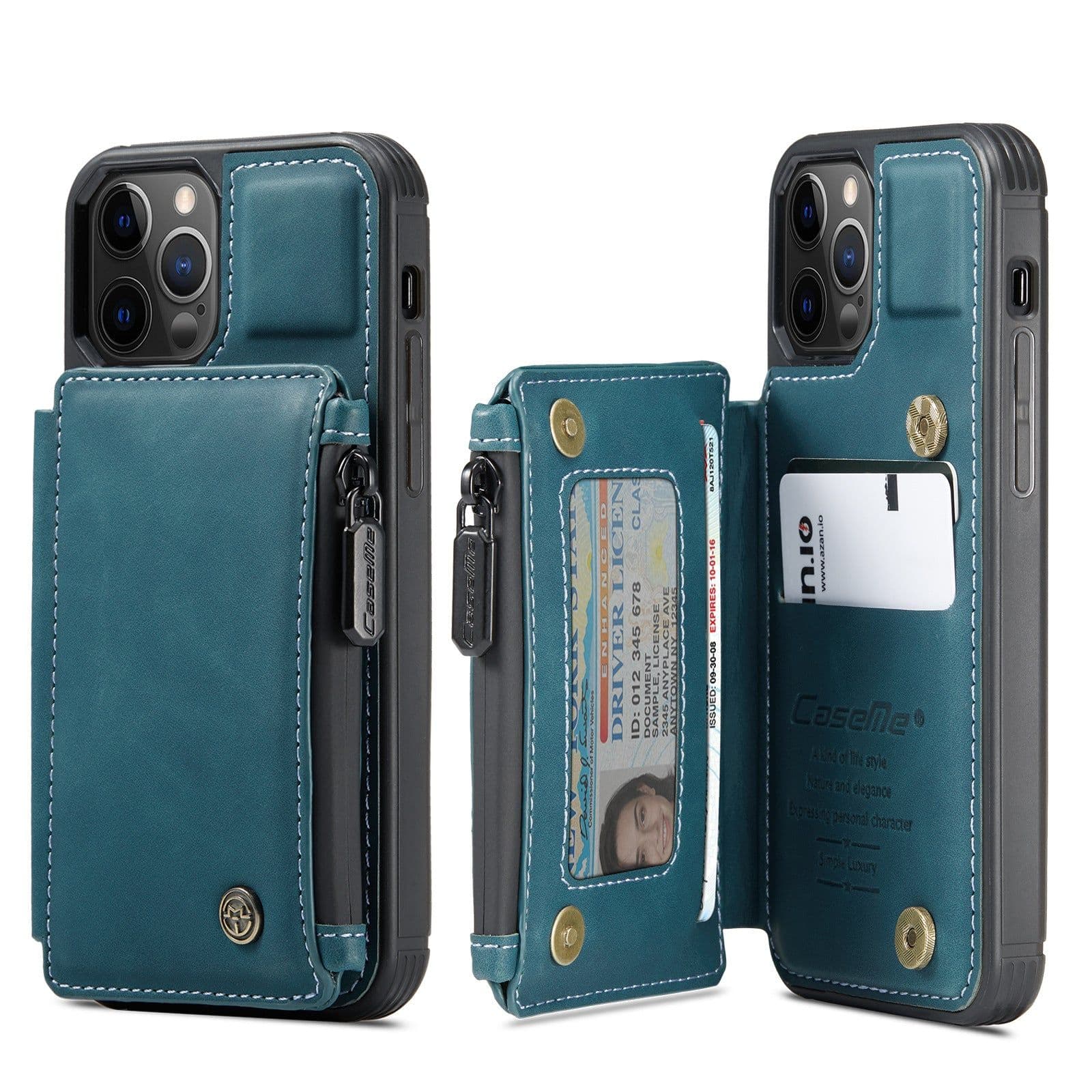 image-CaseMe Samsung Phone Case PU Leather TPU Back Cover Blue