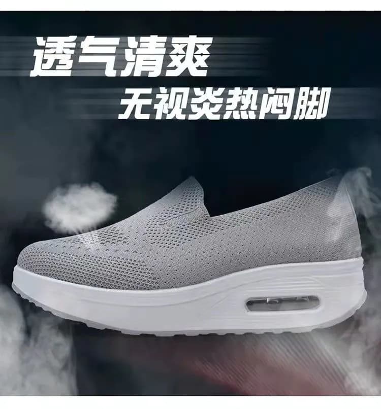 image-Women's Slip-On Wedge Sneakers Mesh Casual Walking Shoes