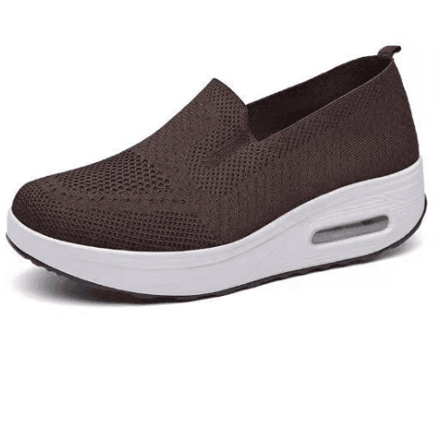 image-Women's Slip-On Wedge Sneakers Mesh Casual Walking Shoes