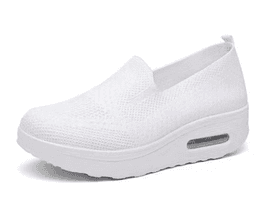 image-Women's Slip-On Wedge Sneakers Mesh Casual Walking Shoes