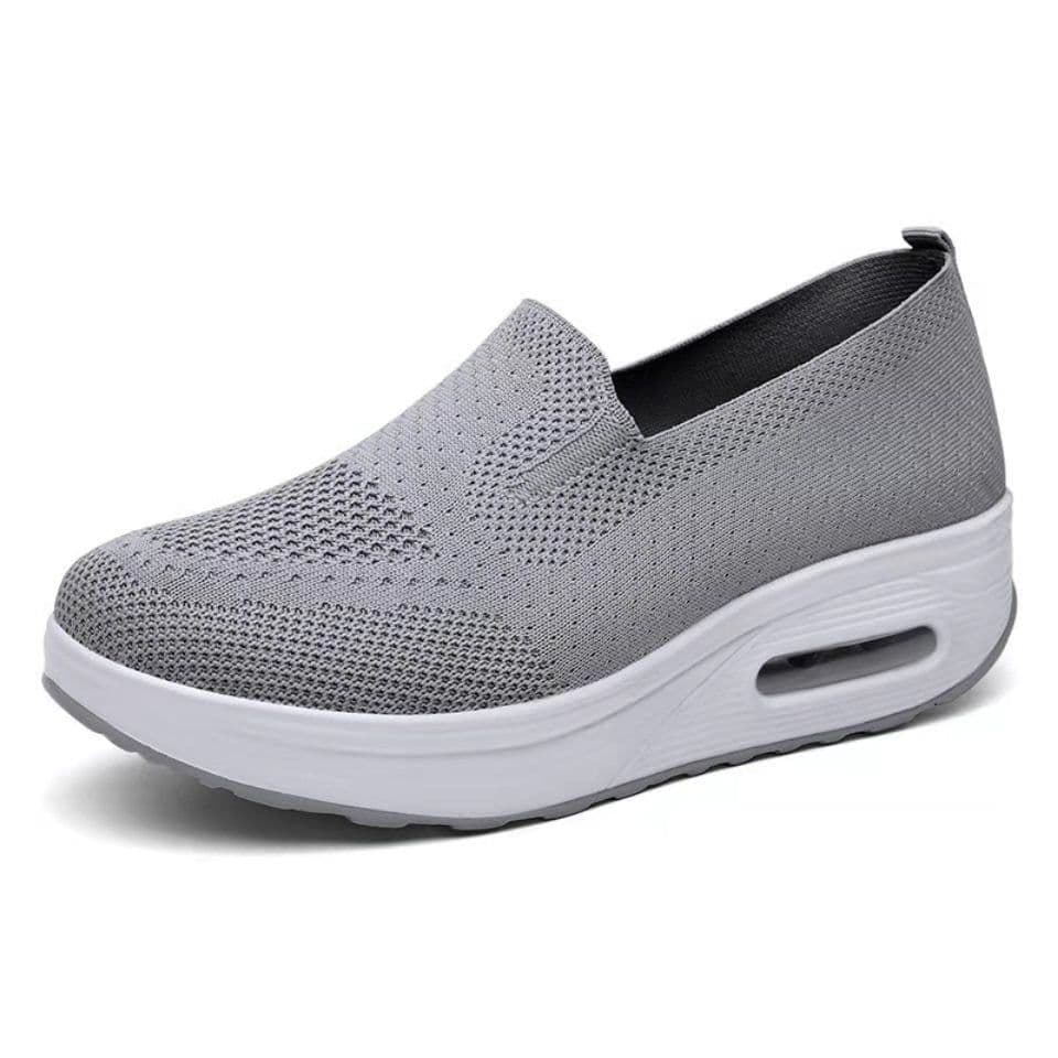 image-Women's Slip-On Wedge Sneakers Mesh Casual Walking Shoes