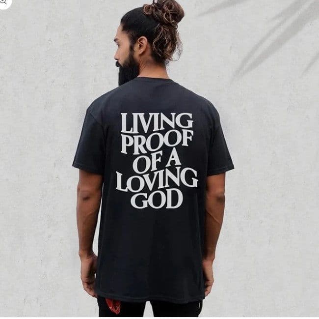 image-Men's Cotton Letter Print T-Shirt Round Neck Short Sleeve