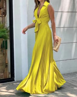 image-Women's Red Abstract Print Sleeveless Jumpsuit Casual Wide-Leg