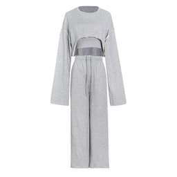 image-Women's 3-Piece Casual Sweater Set Hoodie Wide-Leg Pants Outfit