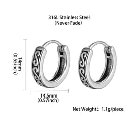 image-Titanium Steel Letter S Earrings for Men