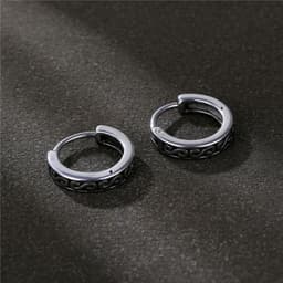 image-Titanium Steel Letter S Earrings for Men