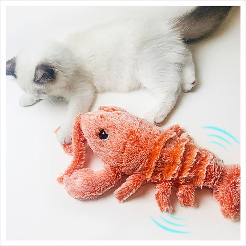 image-Bright Electric Jumping Lobster Dog Toy USB Rechargeable Plush
