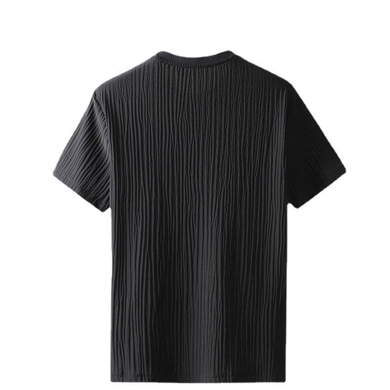 image-Men's Ice Silk Casual Sports Suit Short Sleeve Pants Two-Piece