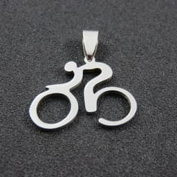 image-Stainless Steel Mountain Bike Necklace Pendant Unisex Jewelry