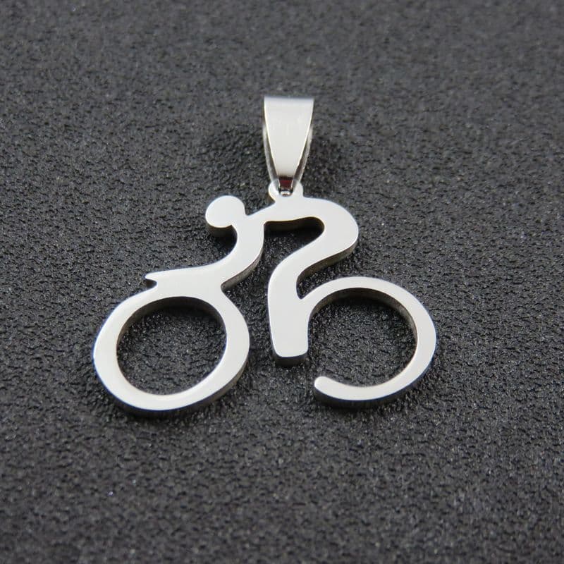 image-Stainless Steel Mountain Bike Necklace Pendant Unisex Jewelry
