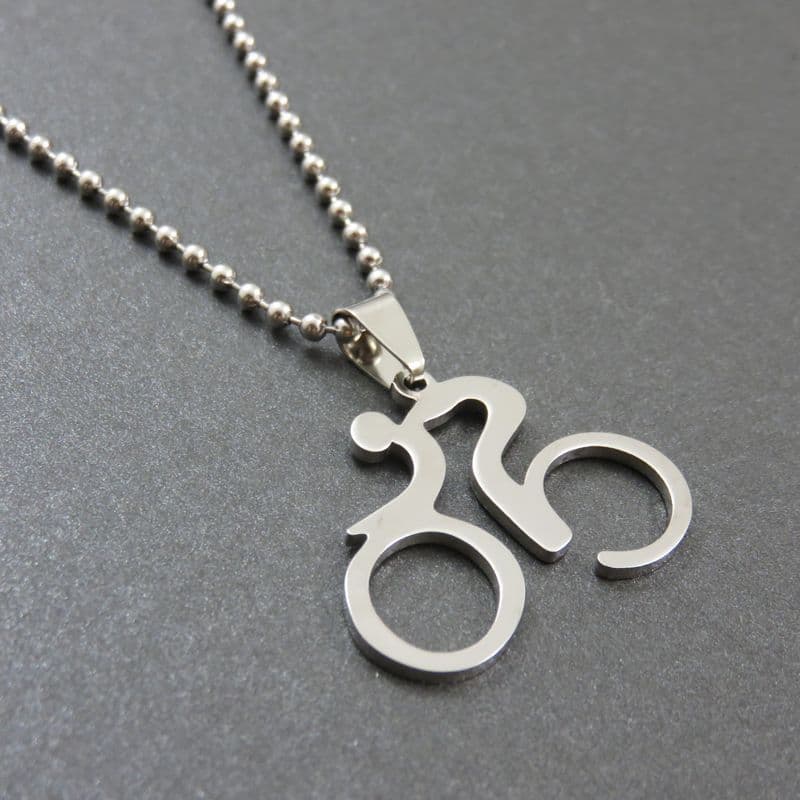 image-Stainless Steel Mountain Bike Necklace Pendant Unisex Jewelry