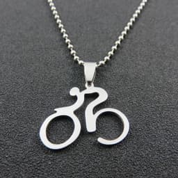 image-Stainless Steel Mountain Bike Necklace Pendant Unisex Jewelry
