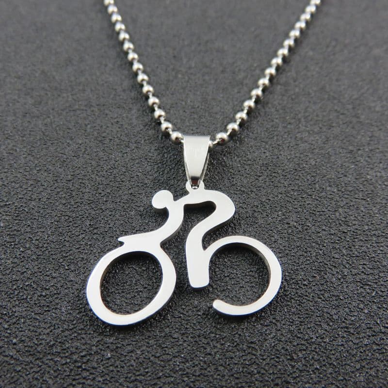 image-Stainless Steel Mountain Bike Necklace Pendant Unisex Jewelry