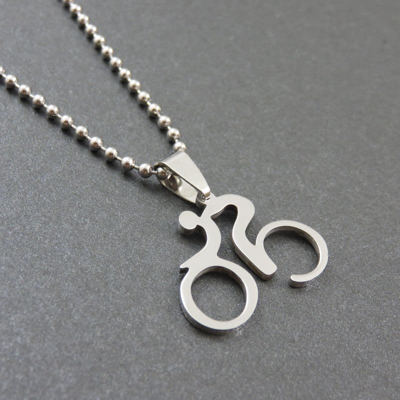 image-Stainless Steel Mountain Bike Necklace Pendant Unisex Jewelry
