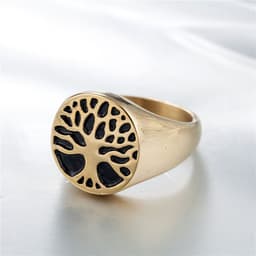 image-R0256-NK02 Vintage Stainless Steel Tree of Life Ring