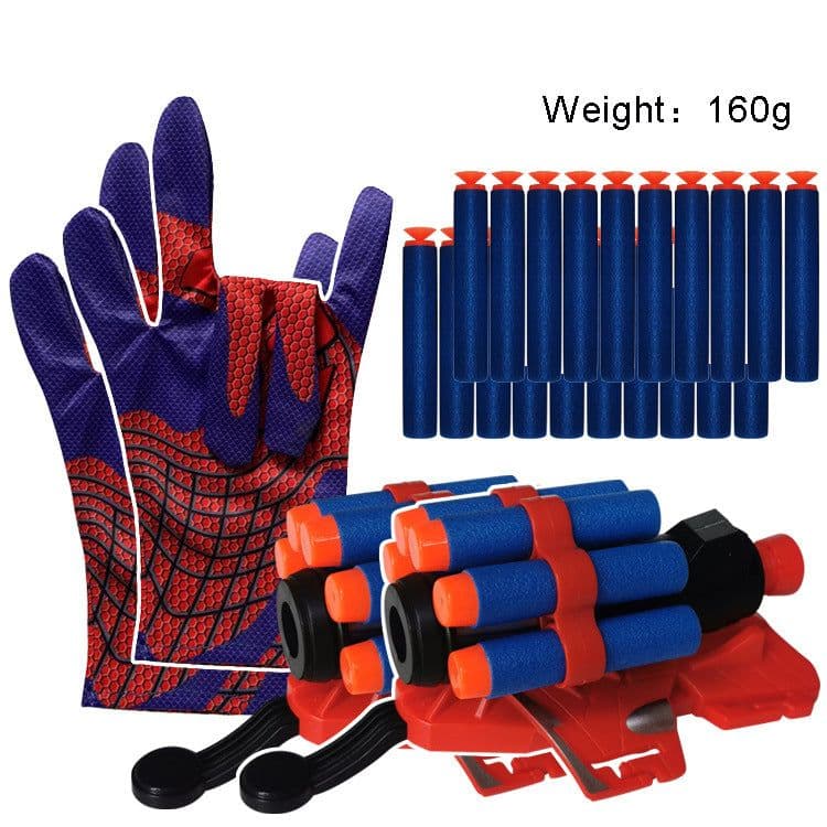 image-Superhero Wrist Launcher Glove with Soft Bullet Spray Toy