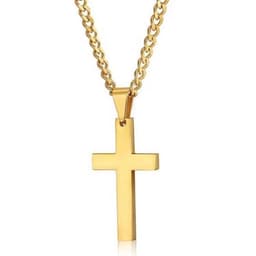 image-Titanium Steel Cross Necklace with Chain Pendant Unisex