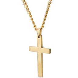 image-Titanium Steel Cross Necklace with Chain Pendant Unisex