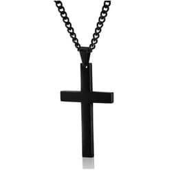 image-Titanium Steel Cross Necklace with Chain Pendant Unisex