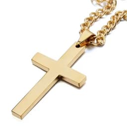 image-Titanium Steel Cross Necklace with Chain Pendant Unisex