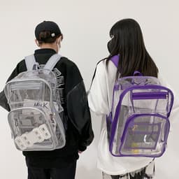 image-PVC Transparent Backpack 15.6 Inch Waterproof School Bag
