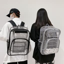 image-PVC Transparent Backpack 15.6 Inch Waterproof School Bag