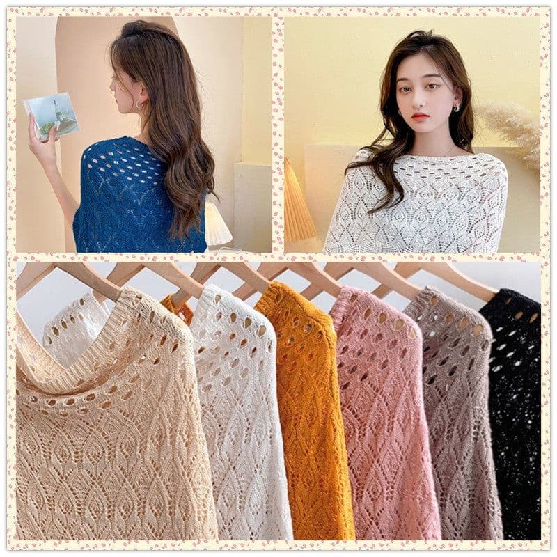 image-Yanosuke Ice Silk Knitted Lace Shawl Vest for Women