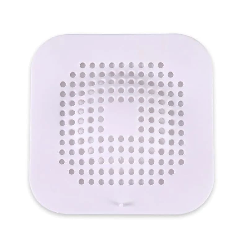 image-TPR Floor Drain Hair Catcher with Suction Cup - Gray