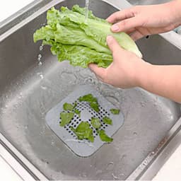 image-TPR Floor Drain Hair Catcher with Suction Cup - Gray