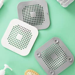 image-TPR Floor Drain Hair Catcher with Suction Cup - Gray
