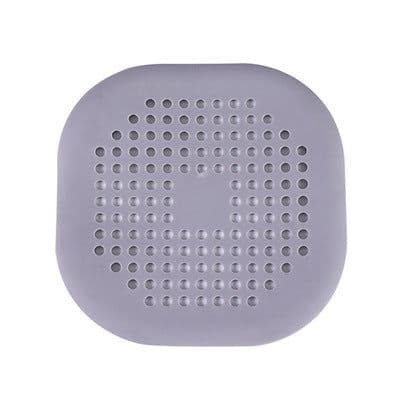 image-TPR Floor Drain Hair Catcher with Suction Cup - Gray