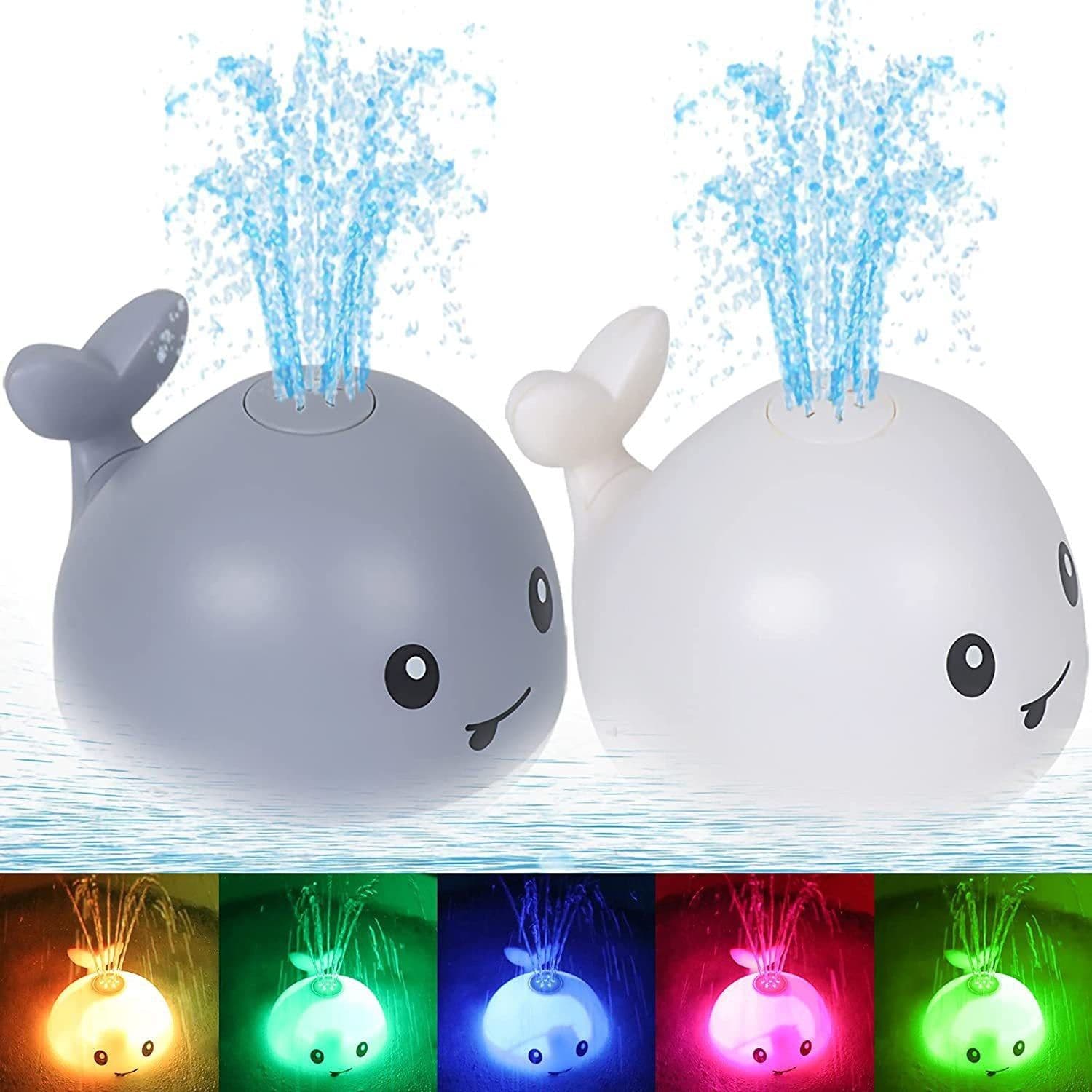 image-Electric Sensor Spray Whale Bath Toy with Lights and Music