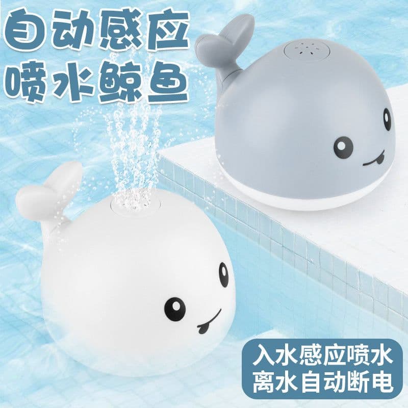 image-Electric Sensor Spray Whale Bath Toy with Lights and Music