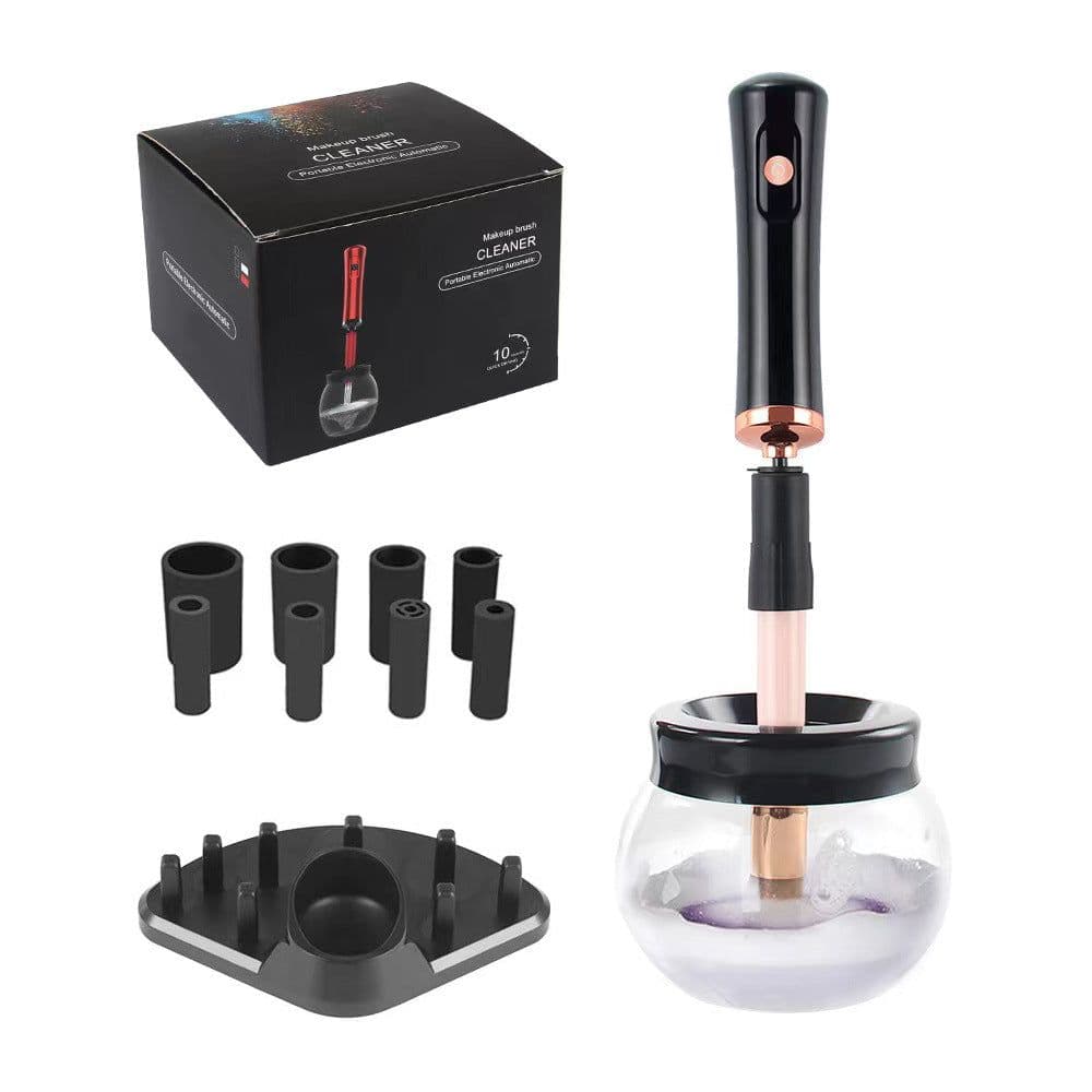 image-Electric Makeup Brush Cleaner and Dryer USB Rechargeable Black