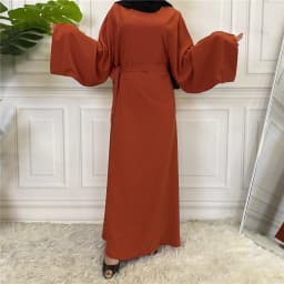 image-Sufman Women's Long Sleeve A-Line Abaya Dress