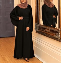 image-Sufman Women's Long Sleeve A-Line Abaya Dress