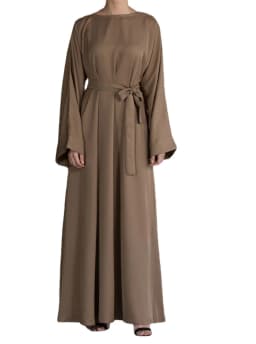 image-Sufman Women's Long Sleeve A-Line Abaya Dress