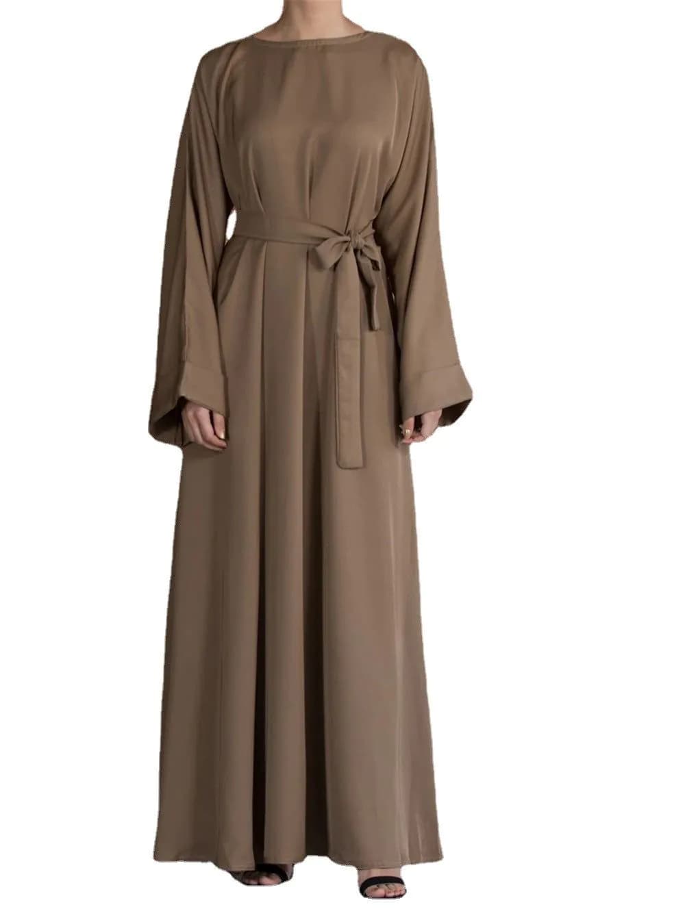 image-Sufman Women's Long Sleeve A-Line Abaya Dress