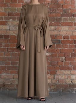 image-Sufman Women's Long Sleeve A-Line Abaya Dress