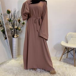 image-Sufman Women's Long Sleeve A-Line Abaya Dress