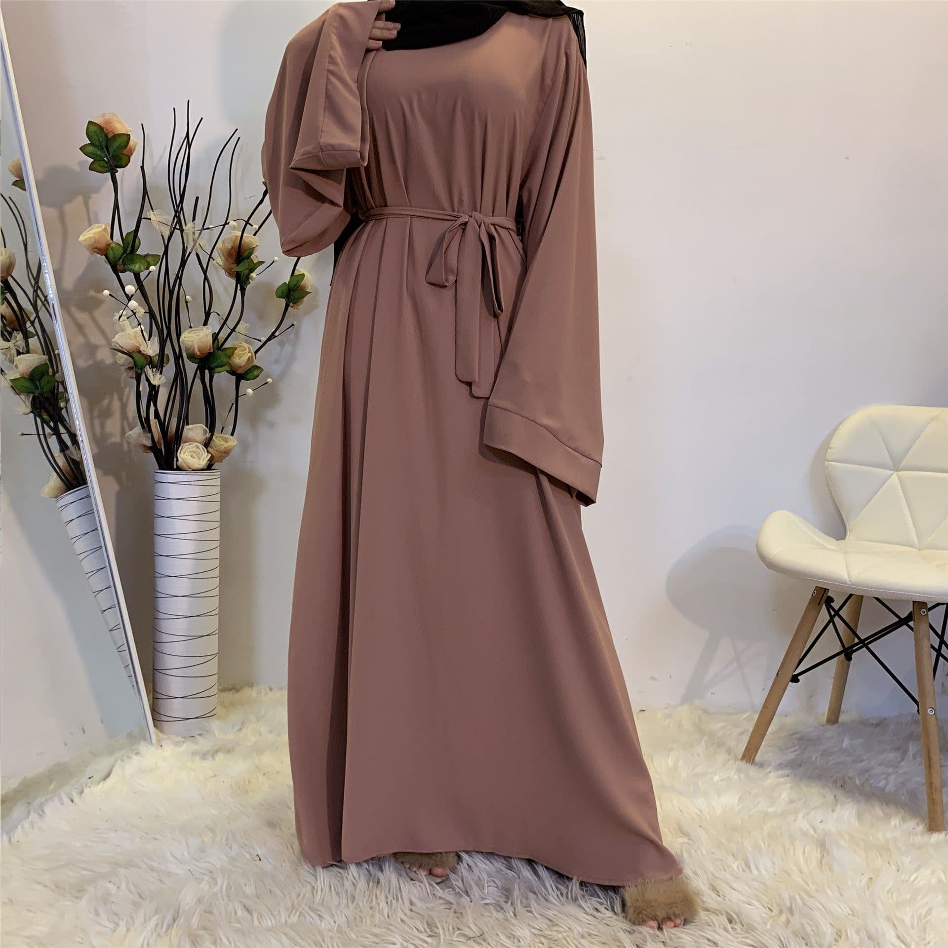 image-Sufman Women's Long Sleeve A-Line Abaya Dress