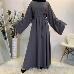 image-Sufman Women's Long Sleeve A-Line Abaya Dress